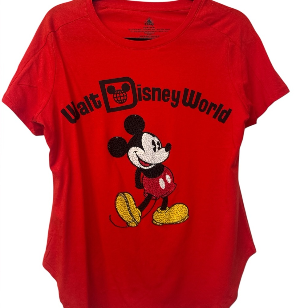 Disney Women's Red Walt Disney World Mickey Tee